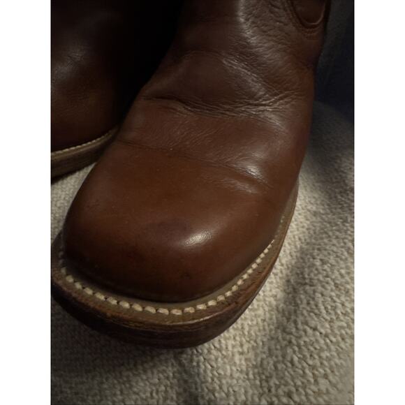 VTG FRYE 80's 2955T Campus Boots Leather Brown 9D Classic Square Toe Made USA - Picture 4 of 12